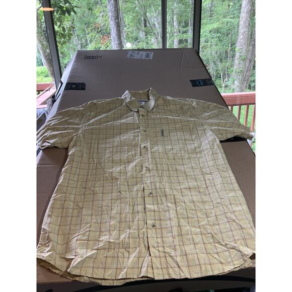 Columbia Sportswear Co. Men's Yellow Plaid Large Button Down Shirt, Casual Shirt - Picture 1 of 15